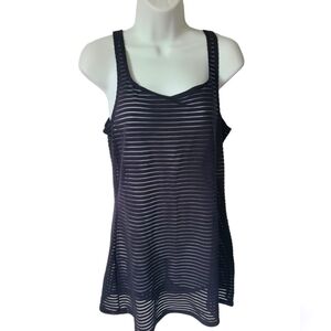TRÏBE Black Semi Sheer Sleeveless Beach Cover Up Size Large